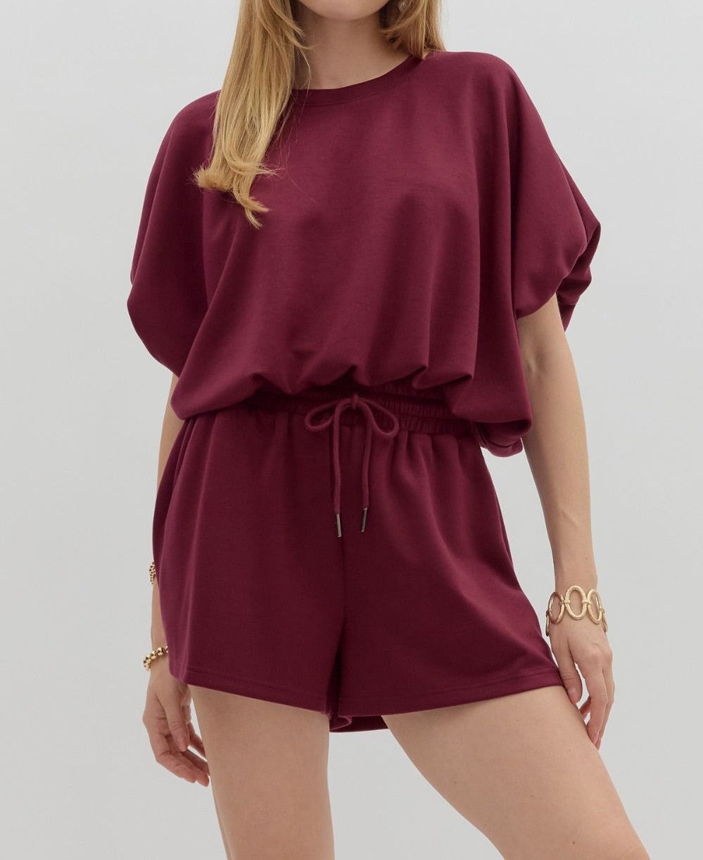 WINE BUBBLE HEM PULLOVER TOP