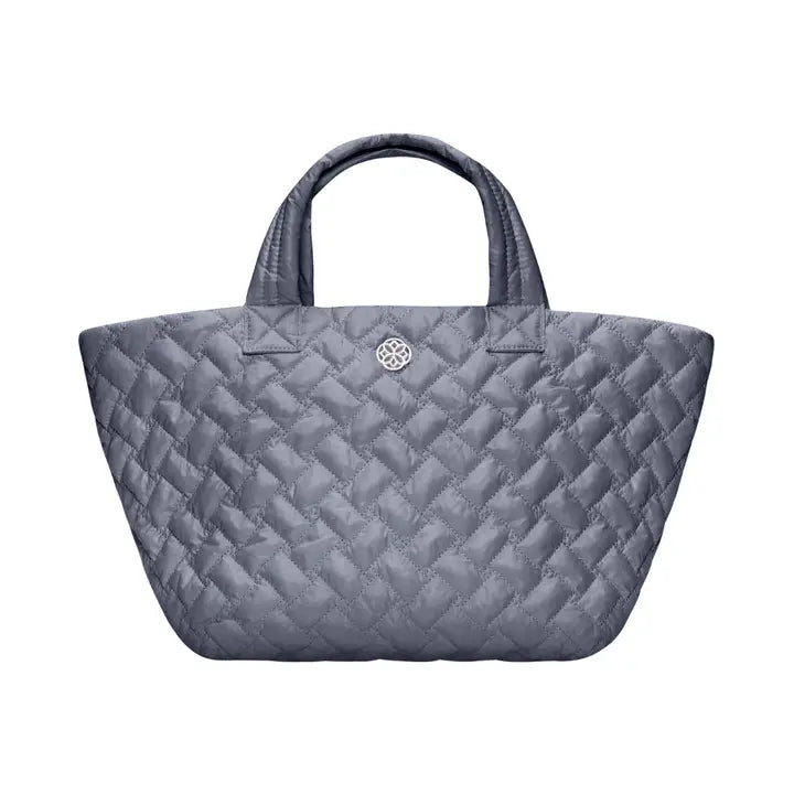 GREY SMALL QUILTED TOTE BAG