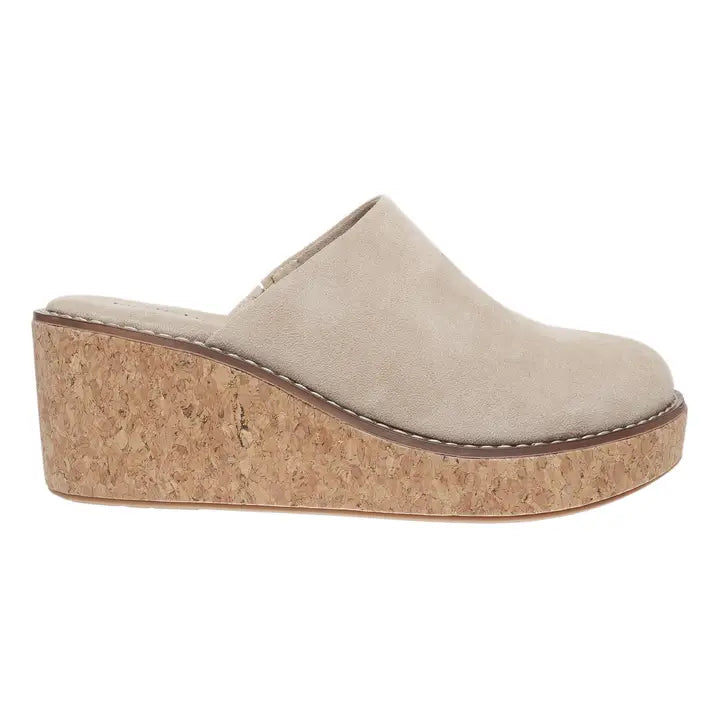 SAND SUEDE ROUND TOE CLOG SIYA WEDGE
