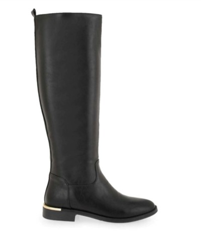 BLACK RIDING BOOT WITH GOLD DETAIL