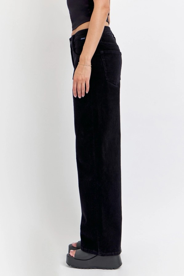 VINTAGE BLACK CORDUROY LOW RISE JEANS