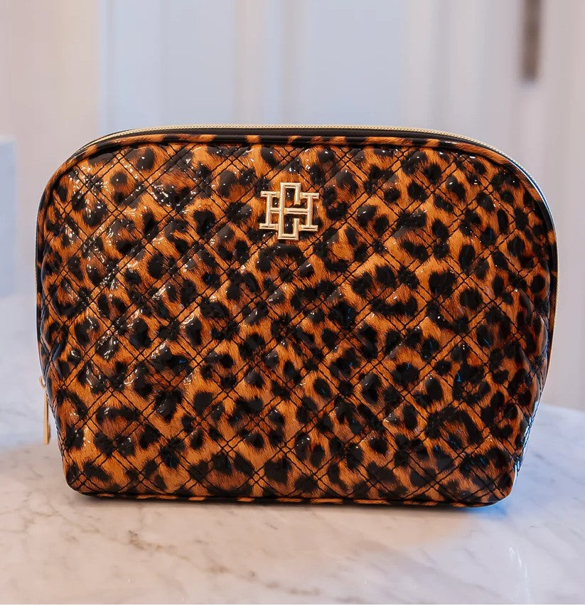 SPOTTED PATENT CAPRI LARGE POUCH