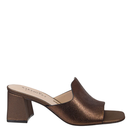 BRONZE AUSTERE HEELED SANDALS