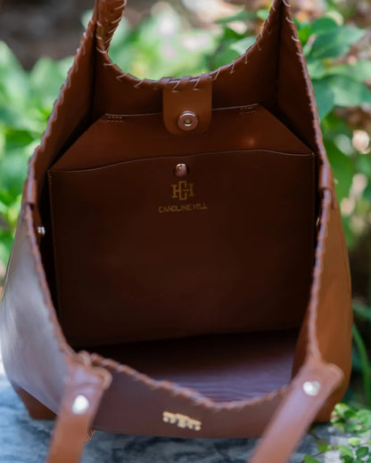MUSTARD EMORY WHIPSTITCH TOTE BAG