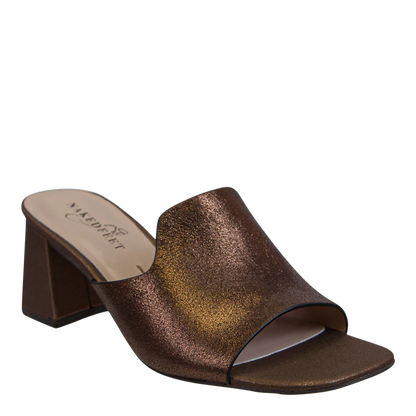 BRONZE AUSTERE HEELED SANDALS