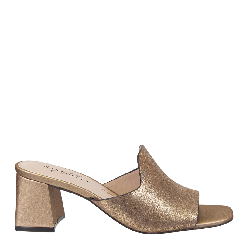 SOFT GOLD AUSTERE HEELED SANDALS