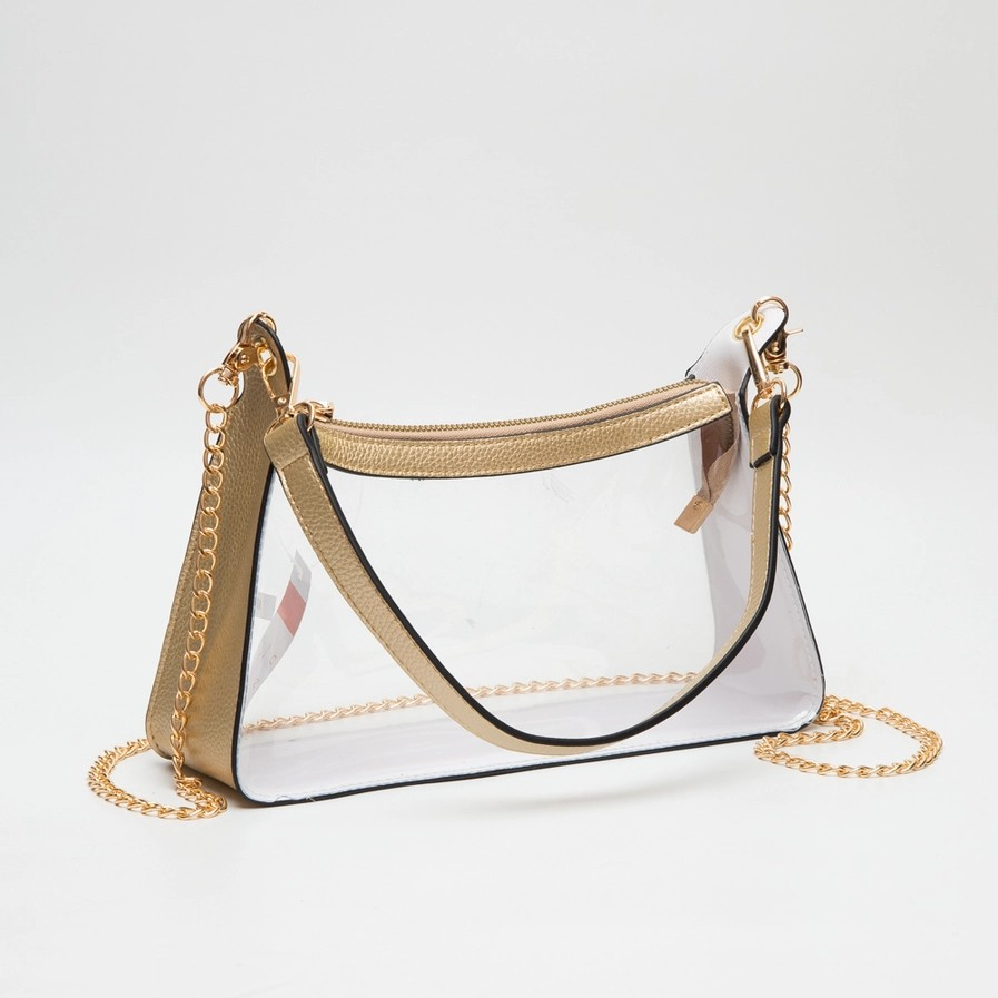 GOLD CLEAR SATCHEL BAG